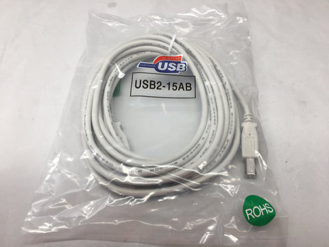 1 Count 14' White Universal 2.0 USB Cable