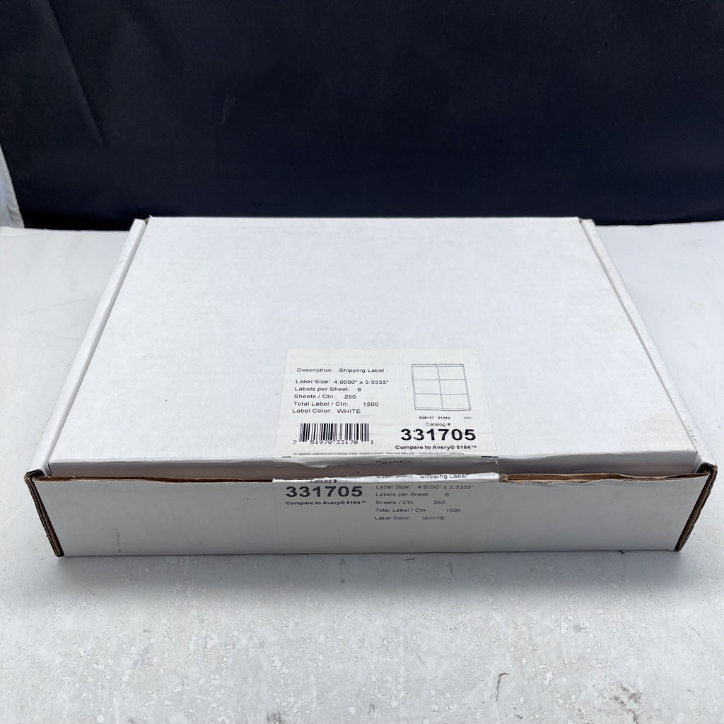 Compulabel 4x3.333 331705 White Shipping Label 1500 Labels