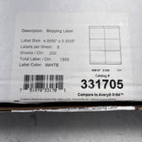 Compulabel 4x3.333 331705 White Shipping Label 1500 Labels