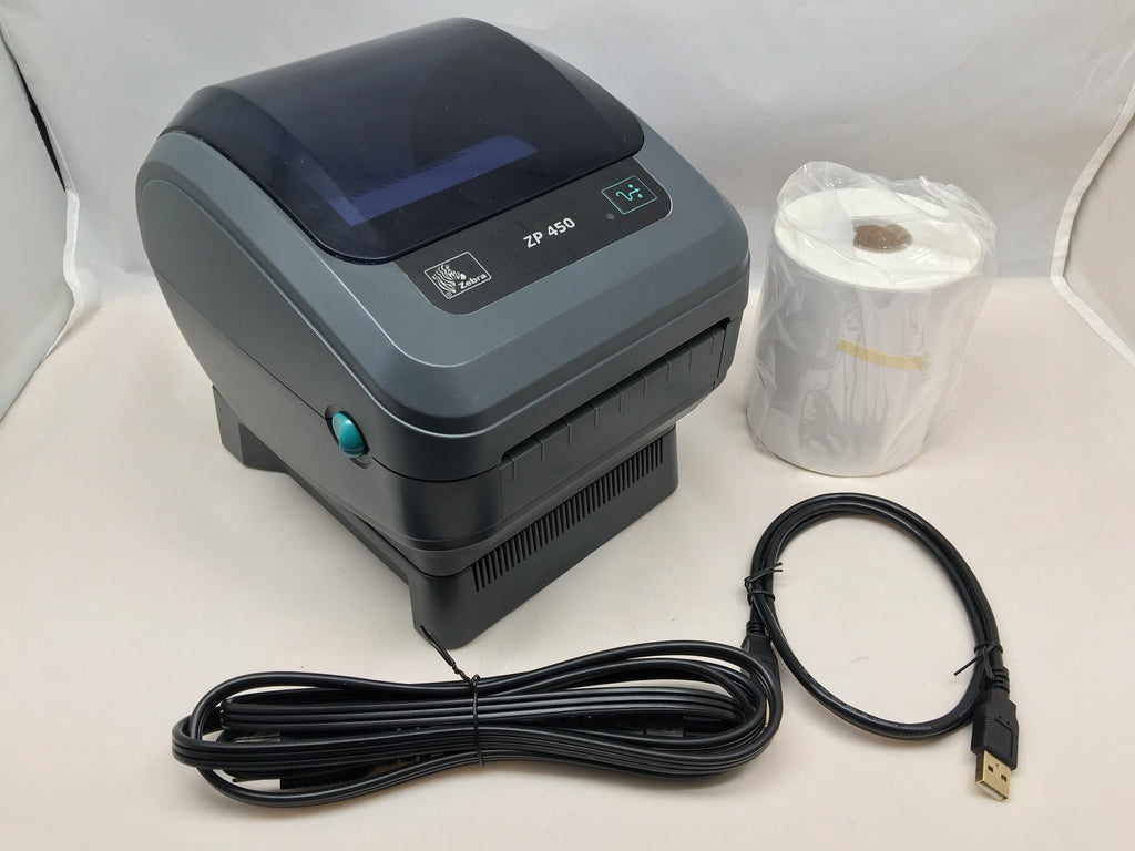 Refurbished Zebra ZP450 Thermal Label Barcode Printer With 250 4" x 6" Labels