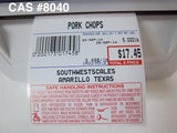 CAS #8040 UPC Safe Handling Instructions Thermal Labels 12 Rolls Per Case